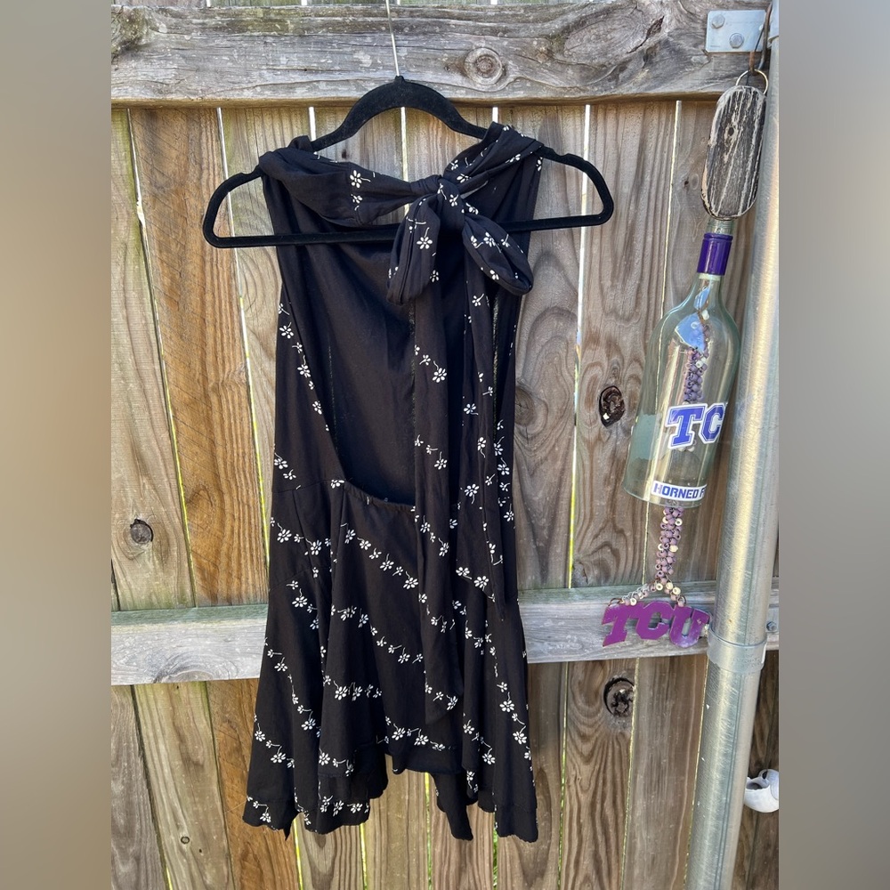Black Floral Halter Neck Women’s Dress - Picture 7 of 15